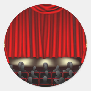 Theatre with audience classic round sticker