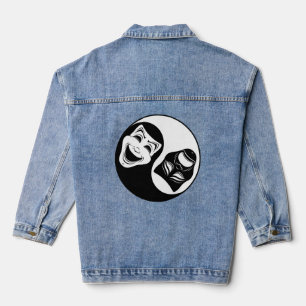 Theatre Yin Yang Design - Comedy and Tragedy Masks Denim Jacket