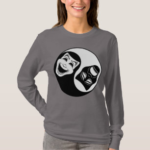 Theatre Yin Yang Design - Comedy and Tragedy Masks T-Shirt