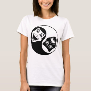 Theatre Yin Yang Design - Comedy and Tragedy Masks T-Shirt