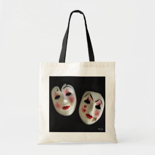 Theatrical Mask Faces Tote Bag