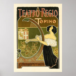THEATRO REGIO Torino Italy Opera Music House Poster