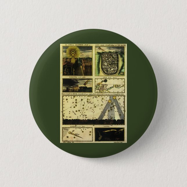 Theatrum Cometicum Comets by Stanislaw Lubieniecki 6 Cm Round Badge (Front)