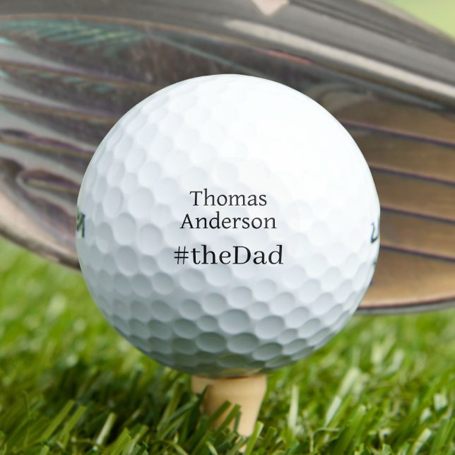 #theDad, Minimalist Typography Name Dad Golf Balls (Creator Uploaded)