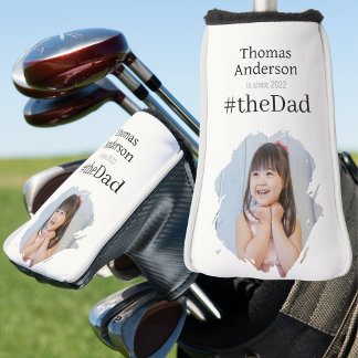 #theDad, White Name Year and Custom Photo Golf Head Cover