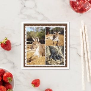 Thee Kangaroo Picture Collage, Paper Napkins
