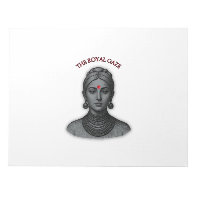 Thee Royal Gaze - Indian Queen Line Art Notepad (Front)