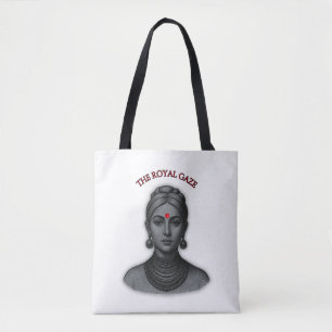 Thee Royal Gaze - Indian Queen Line Art Tote Bag