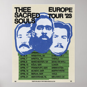 Thee Sacred Souls Europe Tour Poster