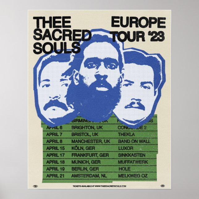 Thee Sacred Souls Europe Tour Poster (Front)