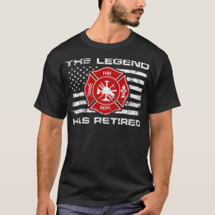 TheHas Retired US Flag Firefighter Fireman Rescuer T-Shirt