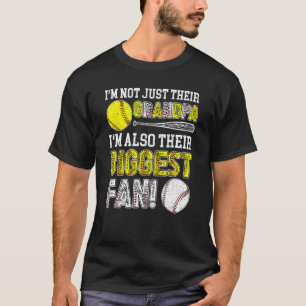 Their Biggest Fan Baseball Softball Grandpa T-Shirt