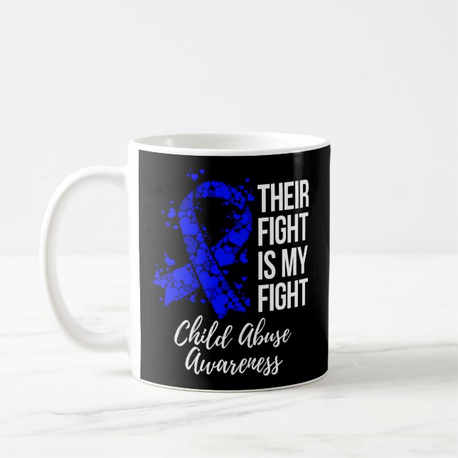 Their Fight Is My Fight Child Abuse Awareness Coffee Mug (Left)