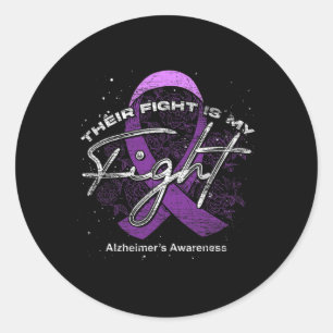 Their Fight Is My Fight Purple Ribbon Heimerheimer Classic Round Sticker