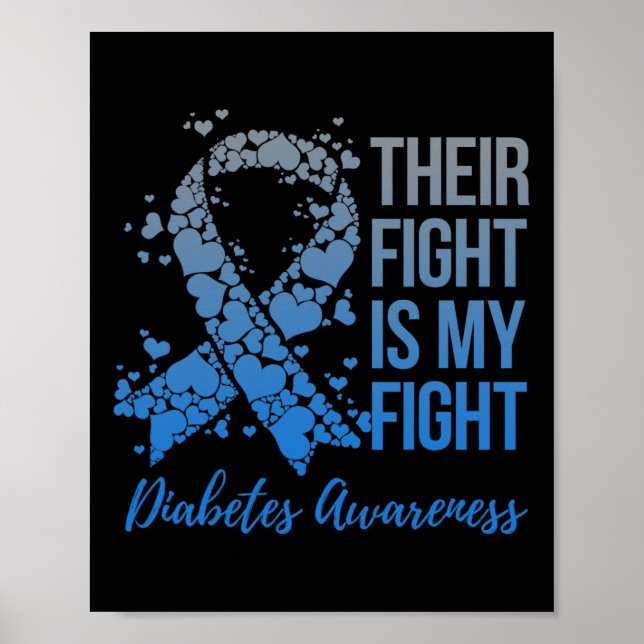 Their Fight Is My Fight Warrior Support Diabetes A Poster (Front)