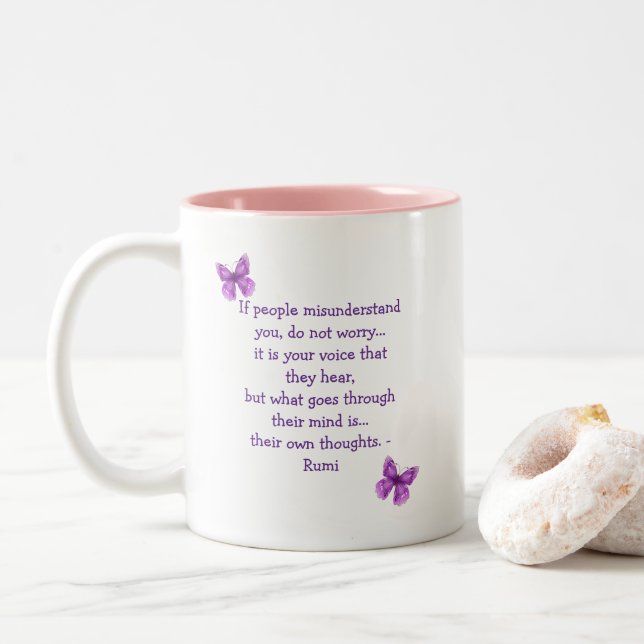 Their Own Thoughts - Rumi Two-Tone Coffee Mug (With Donut)