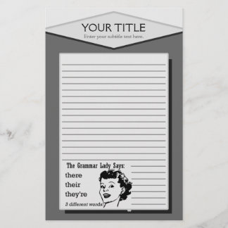 Their They're There Lined Stationery