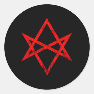 Thelema Symbol Thelemite Unicursal Hexagram Occult Classic Round Sticker