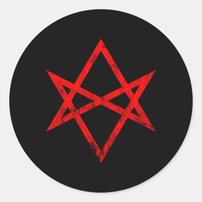 Thelema Symbol Thelemite Unicursal Hexagram Occult Classic Round Sticker (Front)