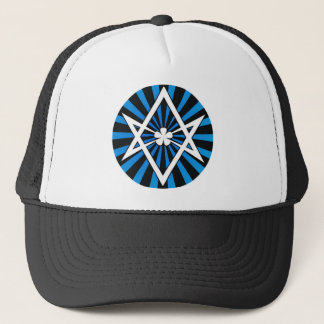 Thelema Unicursal Hexagram Blue Sunburst Trucker Hat