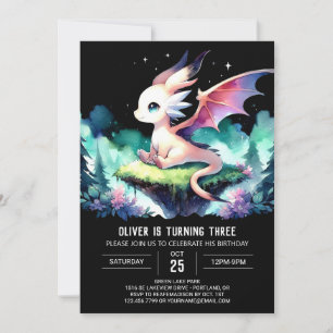 Theme Cute Dragon Birthday Invitation