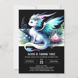 Theme Modern Dragon Birthday Invitation