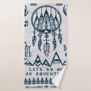Theme of travel and adventure bath towel