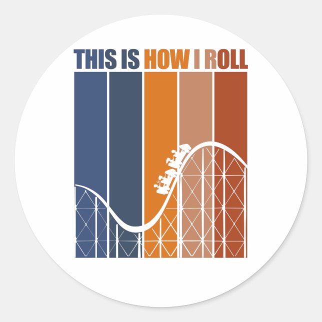 Theme Park Shirt For Roller Coaster Lovers Classic Round Sticker (Front)