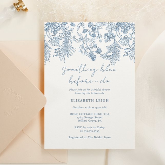 Theme Something Blue Before I Do Bridal Shower  Invitation (Creator Uploaded)