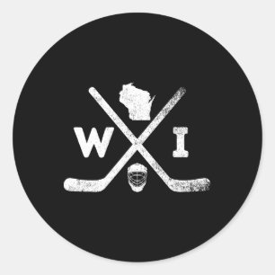 Theme Team State Of Wisconsin Hockey Classic Round Sticker