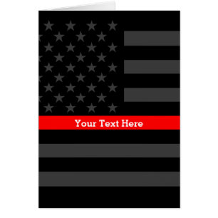 Theme Thin Red Line Personalised Black US Flag