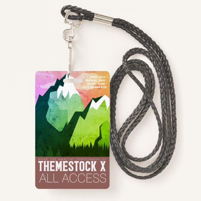 Themestock X "Backstage Pass" Badge ID Badge (Back with Lanyard)