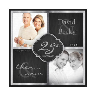 Then and Now 25th Wedding Anniversary Canvas Print