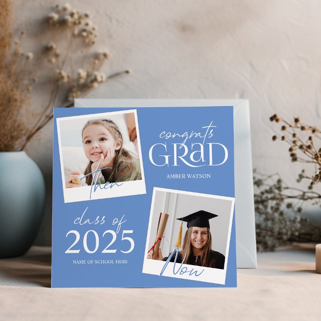 Then And Now | 2 Photo Graduation Announcement (Creator Uploaded)