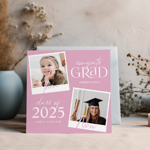 Then And Now 2 Photo Graduation Announcement