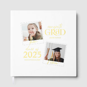 Then And Now   2 Photo Graduation Guest Book