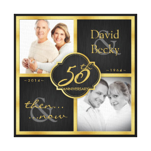 Then and Now 50th Wedding Anniversary Canvas Print