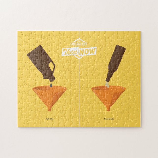 Then And Now: Beer Pong Jigsaw Puzzle (Horizontal)