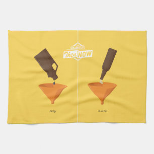 Then And Now: Beer Pong Tea Towel