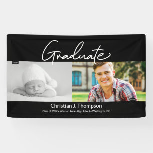 Then and Now Graduate baby photo and Grad photo Banner