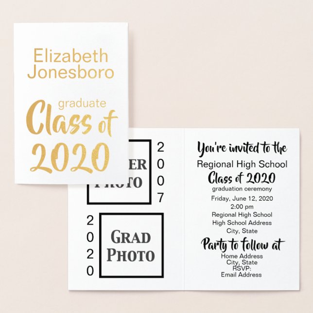 Then and Now Graduation Announcement Party Photo (Display)