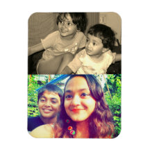Then and Now Kids Pics Flexible Photo Magnet