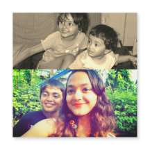 Then and Now Kids Pics Magnetic Card