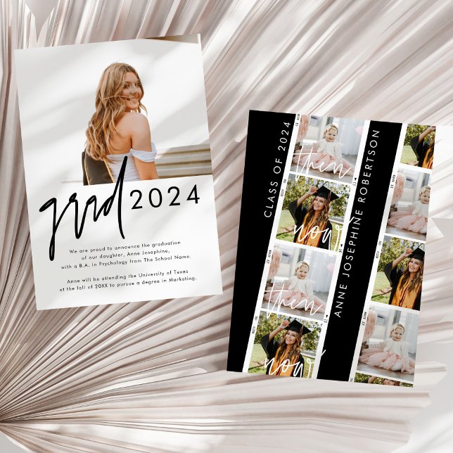 Then And Now Modern Photo Graduation Announcement (Creator Uploaded)