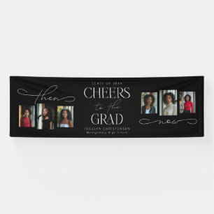 Then and Now Photo Collage Graduation Party Banner