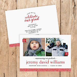 Then and Now Photo Graduation Invitation