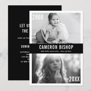 Then and Now Photo Graduation Party Invitation