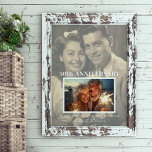 Then & Now Anniversary Milestone | Couple's Photo Poster<br><div class="desc">Featuring your own photos from then and now in a trendy overlapping design. Photo Frame brings the past and present together and celebrates how far you’ve come, with space for two of your favourite photos and a custom message. Anniversaries are the time of year to show your partner how much...</div>