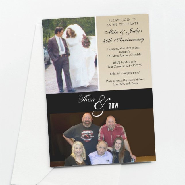 Then & Now Photos Wedding Anniversary Party Invitation (Creator Uploaded)