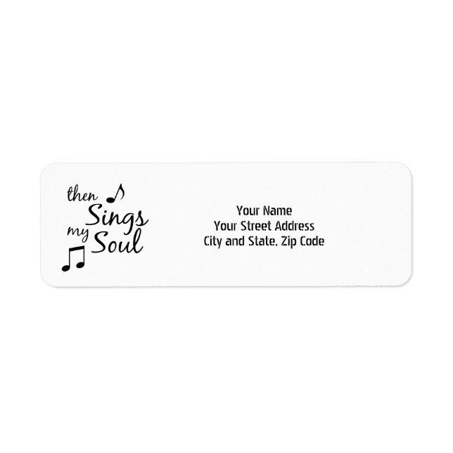 Then Sings my Soul Return Address Label (Front)